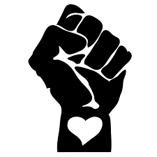 a fist and a heart together