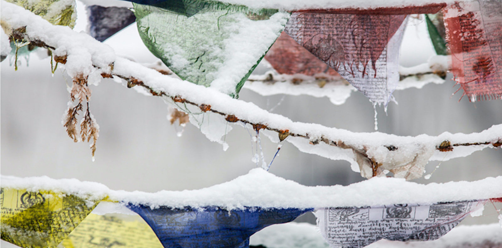 wintery prayer flags