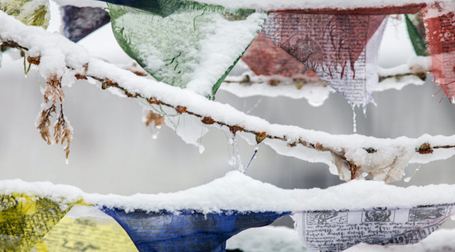 wintery prayer flags