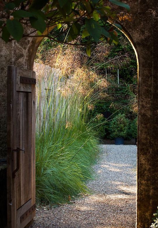 an open garden gate